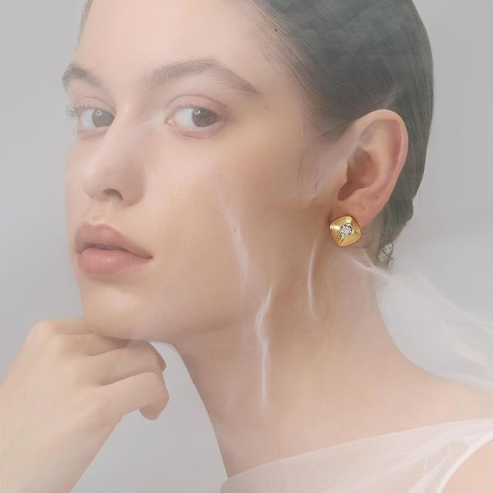 18K Gold Plated Huggie Hoop Earrings for Women, 925 Sterling Silver Post, Hypoallergenic Small Earrings