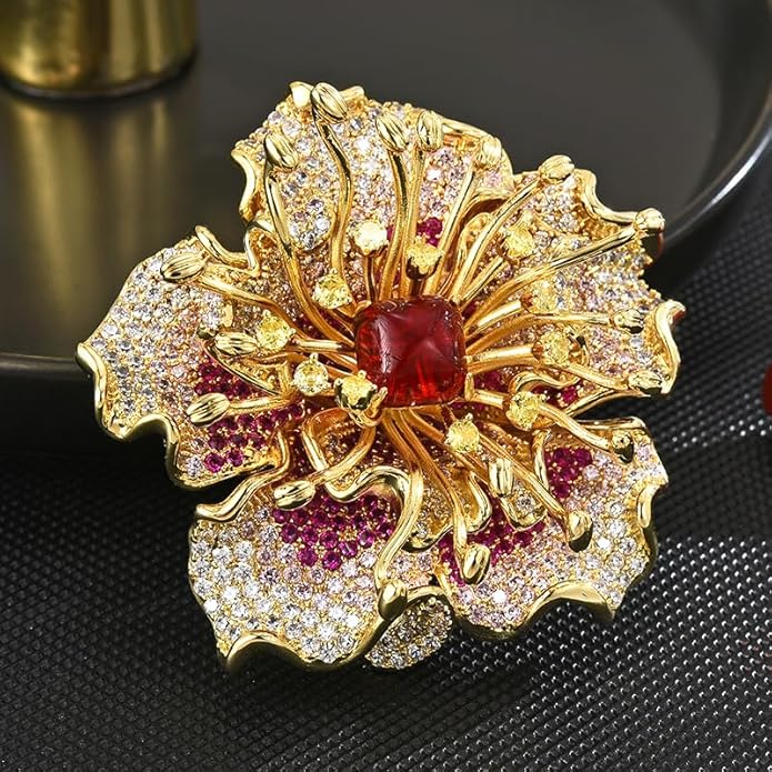 Brooch Pins For Women Fashion, Flower Brooches Jewelry For Women Floral Series Brooches And Pins Designer Lady's Costume