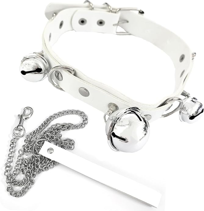 Gothic Heart Pendant Choker Necklace with Chain, Black Leather Collar, Silver Metal Hardware
