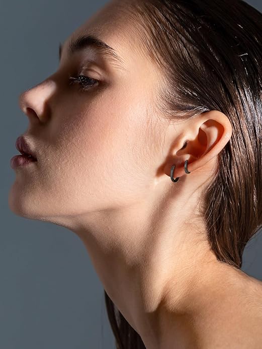 FaithHeart Sterling Silver Hoop Earrings for Women, Hypoallergenic Huggie Hoop Earrings Lightweight Small Cartilage Earrings Hoop Earring Dainty Everyday Earrings 6/8/10/12/14/15/16/18/20mm
