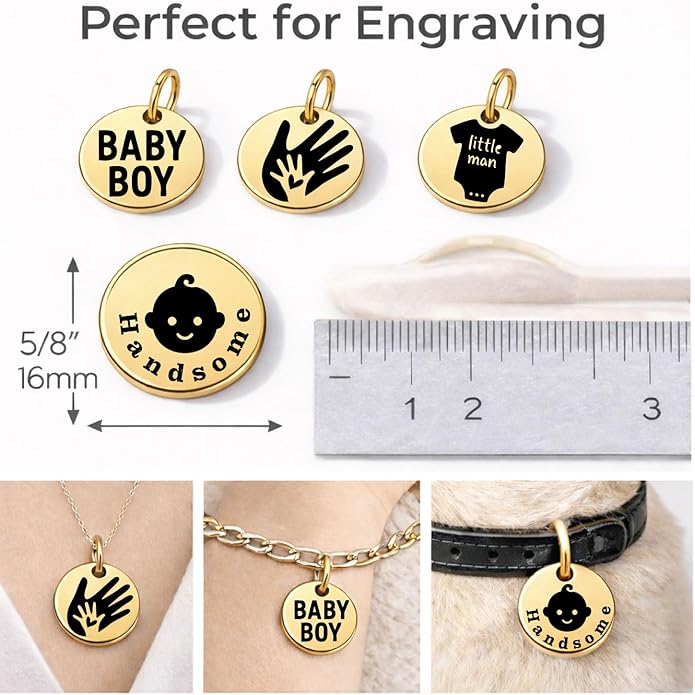 SM Design Pregnancy & New Baby Charm Set – Set of 4 Meaningful Stainless Steel Charms – Great for Crafting, Making Bracelets and Necklaces - Meaningful Keepsake Charms for Expecting & New Moms