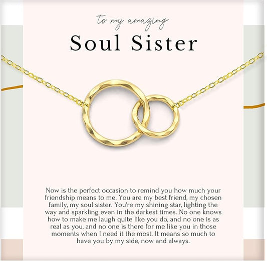 HOPE LOVE SHINE Best Friend Gift for Women - Meaningful BFF Friendship Necklace, Jewelry 16+2", 14k Gold Plated Sterling Silver