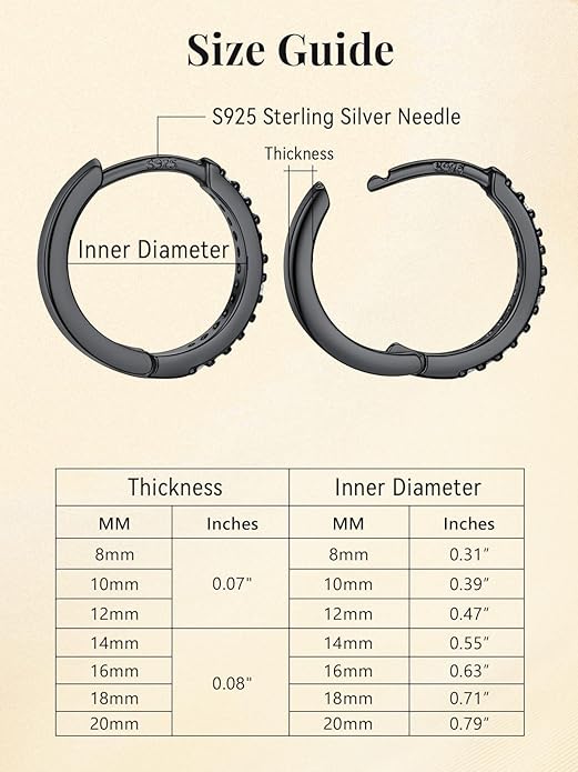 FaithHeart Sterling Silver Hoop Earrings for Women, Hypoallergenic Huggie Hoop Earrings Lightweight Small Cartilage Earrings Hoop Earring Dainty Everyday Earrings 6/8/10/12/14/15/16/18/20mm