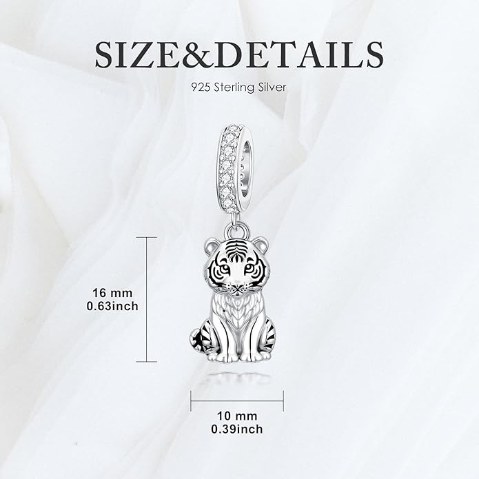 PROESS Sterling Silver/Red Panda/Cow/Highland Cow/Otter/Squirrel/Elephant/Axolotl/Cat/Fox/Bee/Butterfly/Hummingbird/Tiger/Lion/Mokeny/Koala/Dog Charm Animal Charms Bead for Jewelry Making