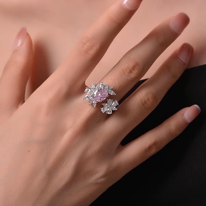 14K Solid Gold over 925 Silver 2 Carat 7 * 9 MM Oval Cut Moissanite/Ruby/Aquamarine Adjustable Ring,Chic Accessory for Modern Women