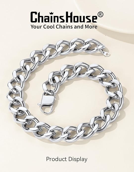 ChainsHouse Cuban Link Chain for Women Chunky Gold Necklace Stainless Steel/Gold Plated Choker Necklaces for Women, 12/16/20 mm Width Thick Chain Choker Punk Hip-Hop Jewelry,18-20"