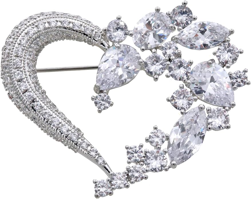 Brooch Pins for Women Girls Fashion Flower Crystal Rhinestone Pearl Jewelry