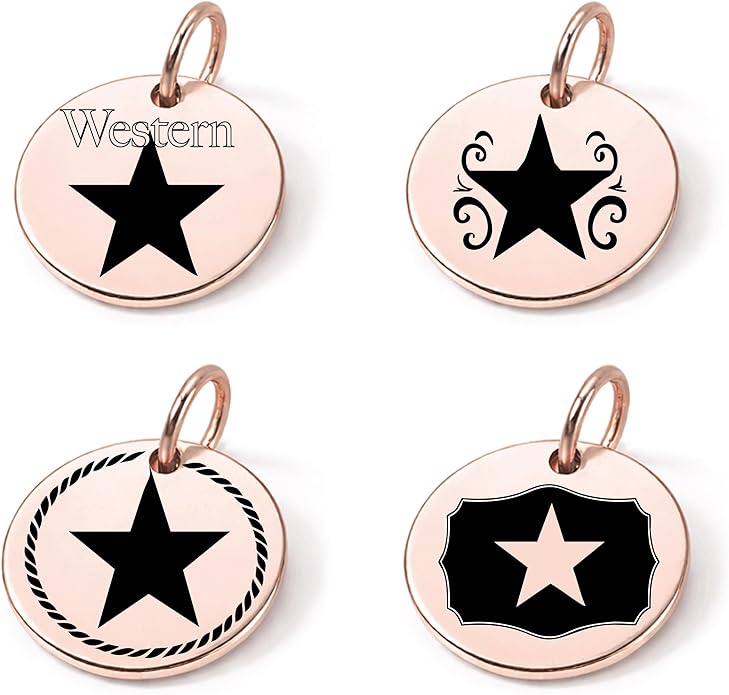 SM Design Western Charm Set of 4 – Stainless Steel Western Charms for Bracelets & Necklaces – Cowgirl, Ranch & Country Style Jewelry Charms – Western Gift for Women & Moms
