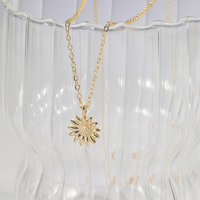 14K Gold Plated Dainty Pendant Butterfly Bead Boot Bee Baseball Flower Compass Airplane Heart Hummingbird Tree Necklace Simple Jewelry Gift for Women