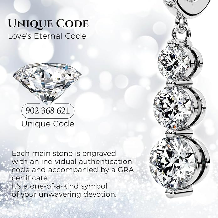 Moissanite Three-stone Diamond Drop Earrings for Women S925 Rodium Vermeil Sterling Silver Trilogy Dangle for Wife Girlfriend Mom Gifts for Her Daughter on Birthday Wedding Anniversary
