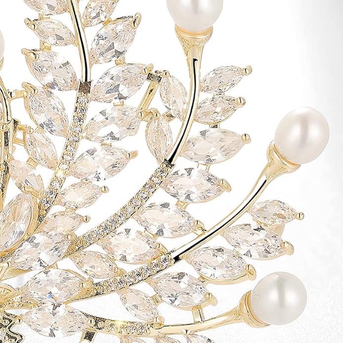 14K Gold Majestic Phoenix Brooch Embellished with Lustrous Pearls and Colorful Gemstones, Sophisticated Jewelry for Memorable Events, Must-Have Accessory for Elegant Women