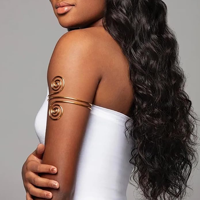 8PCS Upper Arm Cuff Bracelets for Women Gold Silver Arm Band Cuff Bangle Bracelet Adjustable Minimalist Coil Armband Armlet Set