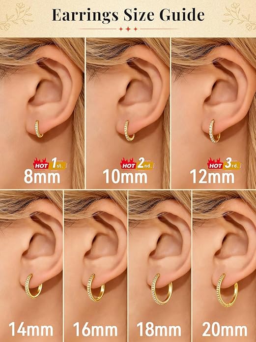 FaithHeart Sterling Silver Hoop Earrings for Women, Hypoallergenic Huggie Hoop Earrings Lightweight Small Cartilage Earrings Hoop Earring Dainty Everyday Earrings 6/8/10/12/14/15/16/18/20mm