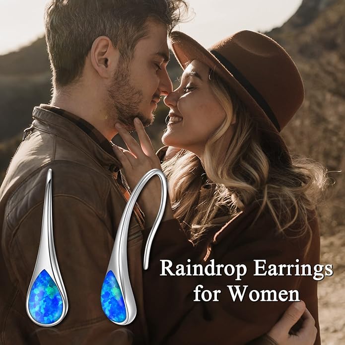 925 Sterling Silver Small Pear-Shaped Modern Style Hook Earrings with Crystals from Austria
