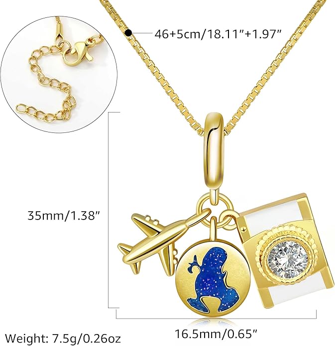 MISS RIGHT Dainty Gold Evil Eye Hamsa Hand Coin Lucky Charm Pendant Necklace for Women Trendy Vintage Paperclip Chain Sun Moon Clover Flower Chunky Charm Necklace Jewelry Gifts