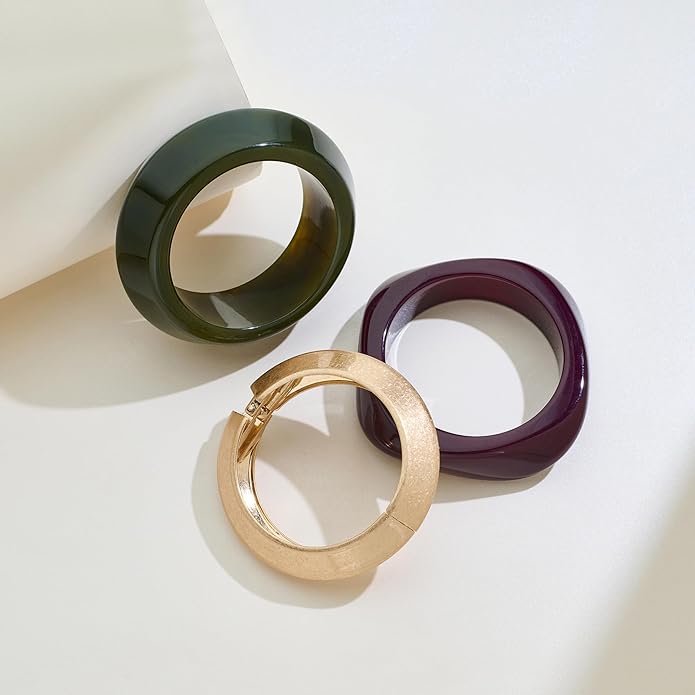 Acrylic Resin Bangles Bracelets for Women Wide Irregular Geometric Wristband Statement Bracelet Punk Chunky Acrylic Resin Bangle