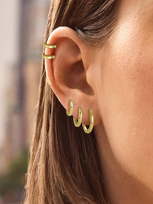 FaithHeart Sterling Silver Hoop Earrings for Women, Hypoallergenic Huggie Hoop Earrings Lightweight Small Cartilage Earrings Hoop Earring Dainty Everyday Earrings 6/8/10/12/14/15/16/18/20mm