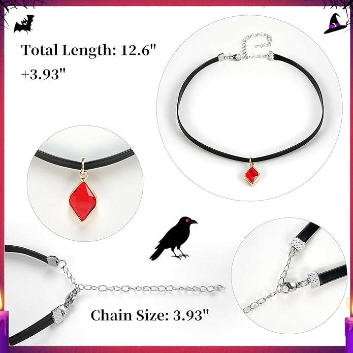 Heart Necklace Valentines Day Gifts for Her, Black Heart Choker Necklace Red Ribbon Choker Love Jewelry as New Year Gifts, Red Velvet Chocker Vintage Jewelry as Birthday Gift for Women