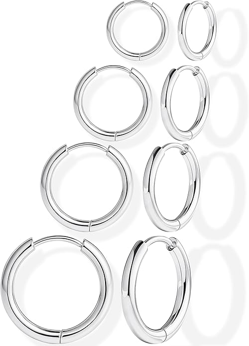 Small Gold Huggie Hoop Earrings Set for Women Men Hypoallergenic 14K Plated Stack Cartilage Earrings, Multiple Piercing Lightweight Mini Thin Cute Dainty Trendy Jewelry Set Christmas Gifts for Women
