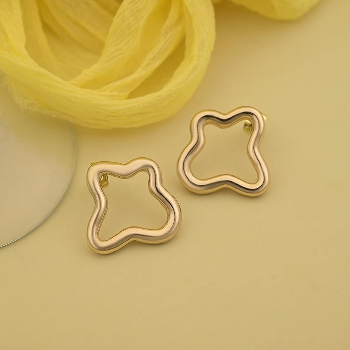 18K Gold Plated Sculptural Earrings Set for Women – Hypoallergenic, Lightweight, Modern Hoop & Drop Styles – 6 Bold Statement Designs – Christmas, Holiday, Thanksgiving Gift, Halloween
