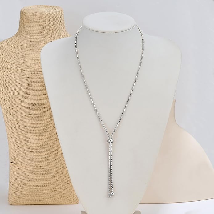 Gold Silver Necklace for Women Y Chain Adjustable Gold Long Necklaces Fashion Dainty Jewelry