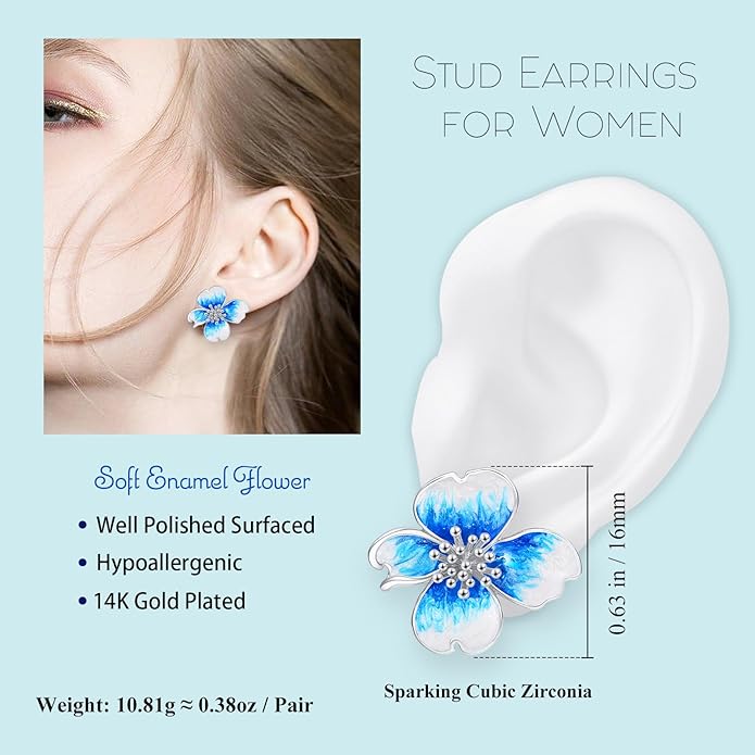 Clip on Earrings Women, 14K Gold Plated Earrings for Sensitive Ears, Fashion Women's Earrings Jewelry Birthday Gift for Wife Grandma Daughter Girls on Christmas Thanksgiving