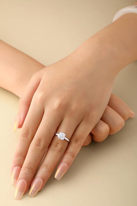 Elspeth 925 Sterling Silver Engagement Ring for Women Oval/Radiant/Pear/Princess/RoundCut Cubic Zirconia Promise Ring Size 4-10
