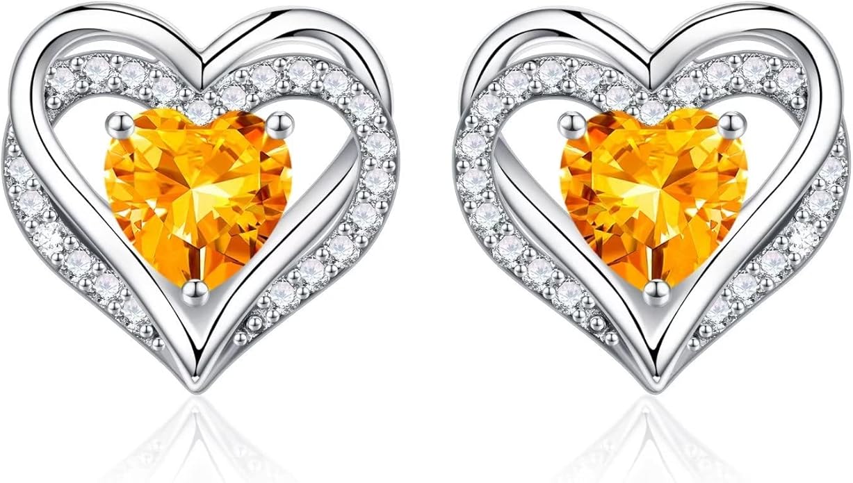 Iefil Valentine Day Gifts for Her - 925 Sterling Silver Heart Stud Earrings Birthday Gifts for Women