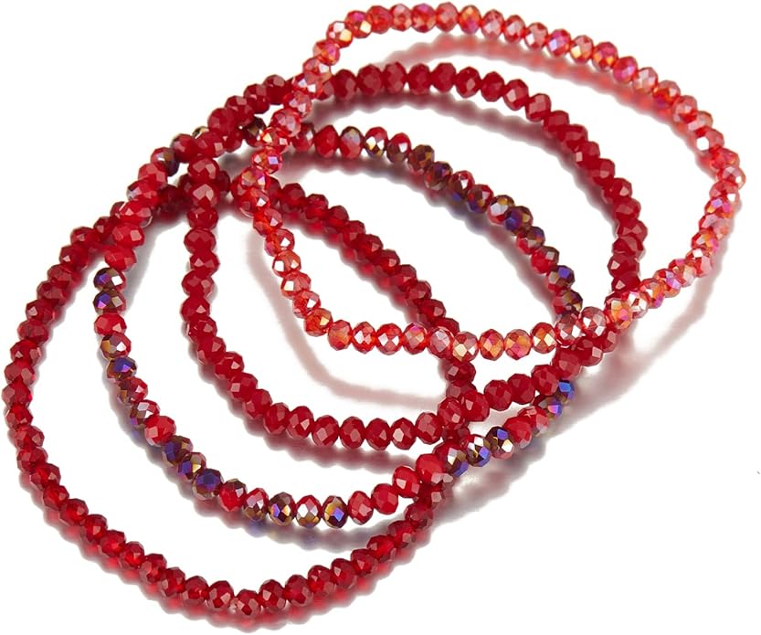 Noessla Beaded Boho Stretch Bracelet Colorful Stackable Crystal Beads Bracelets Trendy Costume Jewelry Mothers Day Gifts for Women