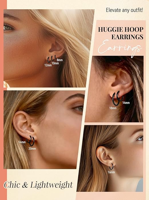 FaithHeart Sterling Silver Hoop Earrings for Women, Hypoallergenic Huggie Hoop Earrings Lightweight Small Cartilage Earrings Hoop Earring Dainty Everyday Earrings 6/8/10/12/14/15/16/18/20mm