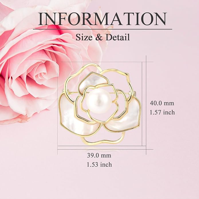 Flower Brooch for Women Rhinestone Flower Brooch Pins Floral Brooches Jewelry Gift for Mom Wife