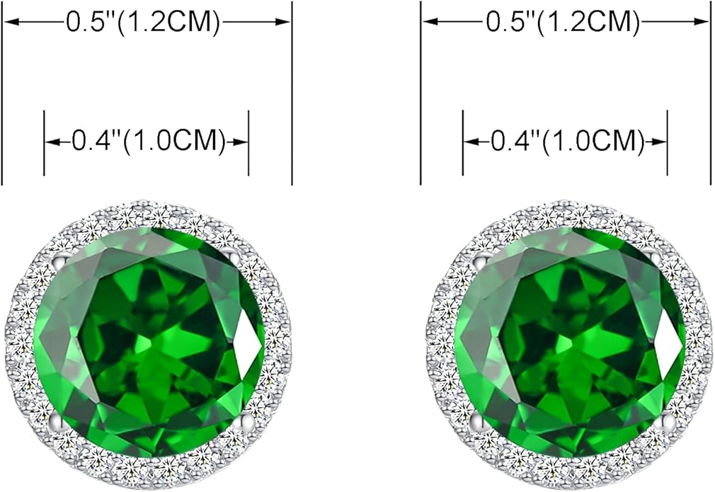 YOQUCOL 10MM Cubic Zirconia Crystal Clip On Stud Earrings Round Non Pierced Earrings for Women
