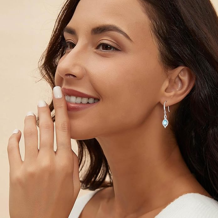 Birthstone Earrings for Women 925 Sterling Silver Infinity Love Jewelry Valentines Day Birthday Gifts for Her Mom Wife Girlfriend