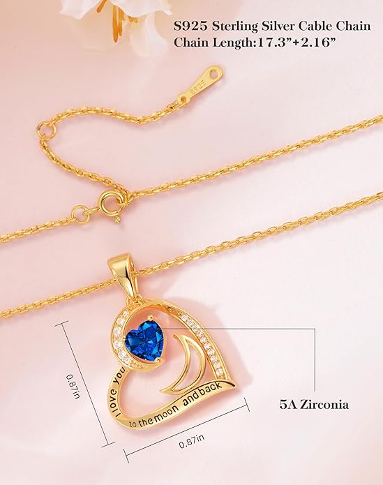 Heart Gold Necklace for Women Birthday Gifts for wife Jewelry for Wife Necklace for Girlfriend Mom Daughter Gold Jewelry for Women