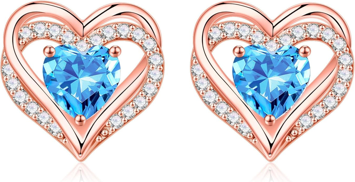Iefil Valentine Day Gifts for Her - 925 Sterling Silver Heart Stud Earrings Birthday Gifts for Women