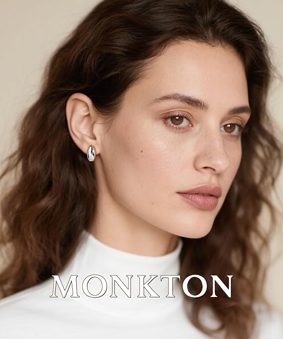 Monkton Huggie Earrings S925 Sterling Silver Hoop Earrings - Chic Dome Lightweight Hypoallergenic Women's Jewelry