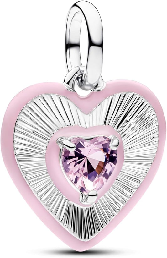Gold Heart Family Charms Bead for Bracelets and Necklaces Jewelry Charm for Women Valentine Mother's Day