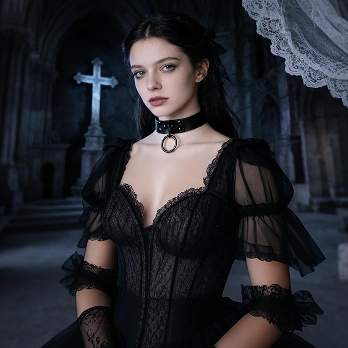 4Pcs Gothic Choker Collar for Women Black Leather Choker Heart Chokers Necklace Emo Chokers with Pu Leather, Adjustable Length, 80s Punk Goth Jewelry Necklace for Party Cosplay Decorations