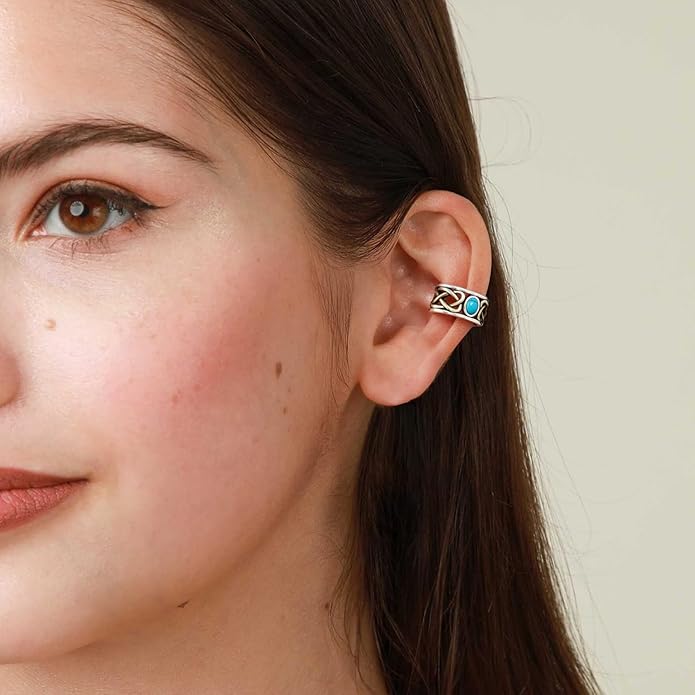 CHIC & ARTSY 925 Sterling Silver Ear Cuffs for Women, Non Piercing Clip On Cartilage Cuffs, Adjustable Fake Conch & Helix Earrings, Gold Plated & Oxidized Various Styles