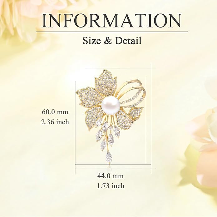 Flower Brooch for Women Rhinestone Flower Brooch Pins Floral Brooches Jewelry Gift for Mom Wife