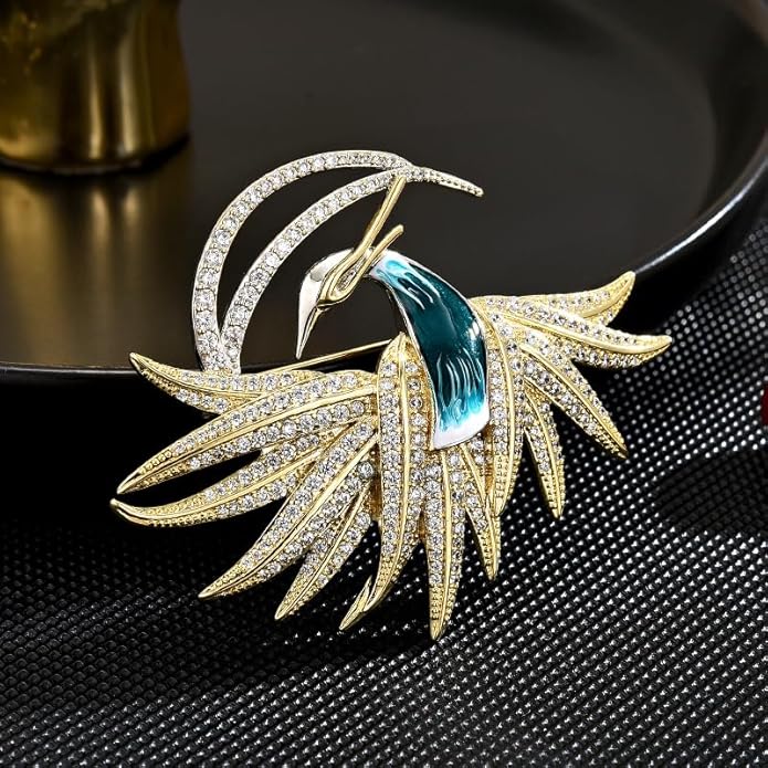 Animal Brooch for Women Girls 18k Gold Plated Animal Brooch Pin Rhinestone Animal Brooch Lapel Pin Jewelry Thanksgiving Day Birthday Wedding Gifts for Mom Wife