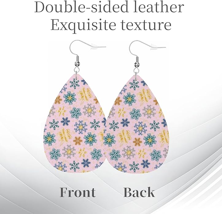 Teardrop Style Leather Earrings Outer Layer Silver Plating Hypoallergenic, Fashion Accessories Suitble Casual Outfits Parties Daily Wear for Sister Mom Wife Friends
