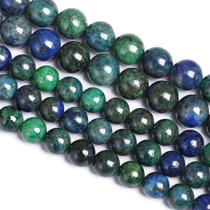 12MM 32PCS Natural Stone Lapis Chrysocolla Loose Beads for Jewelry Making DIY Bracelet
