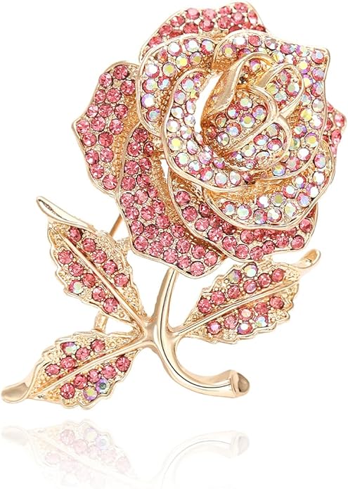 Brooch Pins for Women Girls Fashion Flower Crystal Rhinestone Pearl Jewelry
