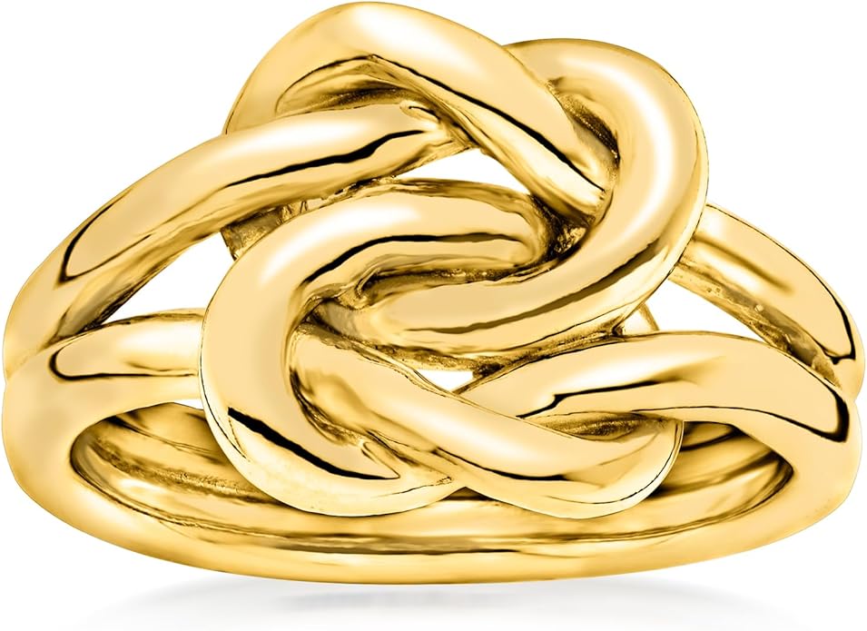 Ross-Simons Italian 18kt Gold Over Sterling Double Love Knot Ring