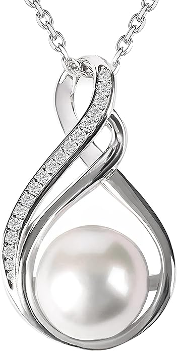 Gifts For Wife Wedding Anniversary - Mothers day gifts - AAA+ Real Pearl Necklaces For Women (18k Gold Plating 925 Sterling Silver) Mothers day necklace ideas Birthday Freshwater Pearl Necklace