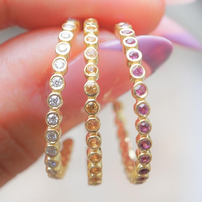Gold Hoop Earrings for Women – Brass 18k Gold Plated Round Hoop Earrings, Lightweight Gold Plated Fashion Jewelry, Elegant Statement Earrings for Party & Daily Wear