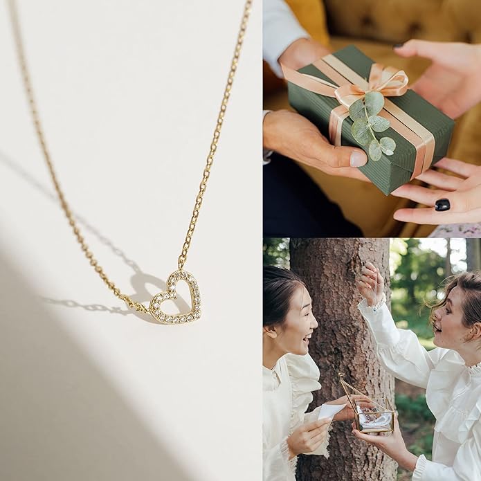 14K Gold Plated Dainty Pendant Butterfly Bead Boot Bee Baseball Flower Compass Airplane Heart Hummingbird Tree Necklace Simple Jewelry Gift for Women
