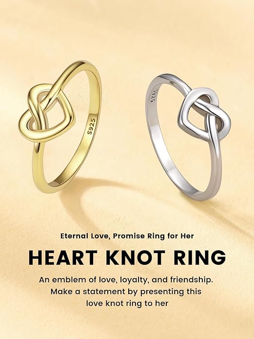 Bestyle 925 Sterling Silver Ring for Women, Minimalist Claddagh Ring Celtic Knot Ring for Women, Irish Promise Wedding Band, Gold/Rose Gold Vermeil Women Band Ring, Stackable, Gift for Her