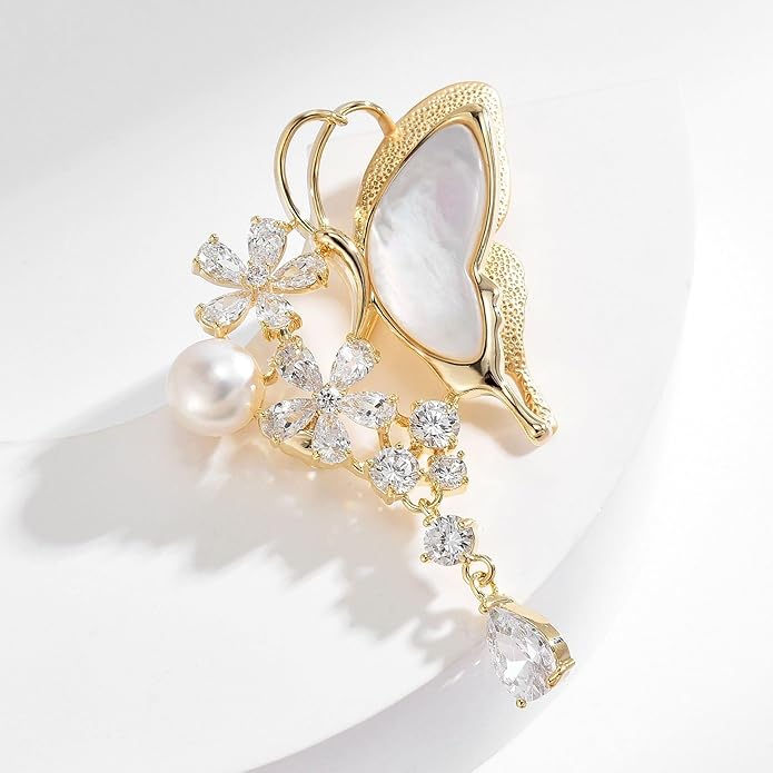 Animal Brooch Insect Bird Brooches Pearl Rhinestone Crystal Brooch 18k Gold-Plated Lapel Pins Jewelry Gifts Birthday Gifts for Women Men
